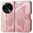 Custodia Portafoglio In Pelle Farfalla Cover con Supporto per Oppo Find X6 5G Oro Rosa