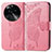 Custodia Portafoglio In Pelle Farfalla Cover con Supporto per Oppo Find X6 5G Rosa Caldo
