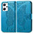 Custodia Portafoglio In Pelle Farfalla Cover con Supporto per Oppo Reno7 A Blu