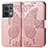 Custodia Portafoglio In Pelle Farfalla Cover con Supporto per Oppo Reno8 5G Rosa
