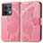 Custodia Portafoglio In Pelle Farfalla Cover con Supporto per Oppo Reno8 5G Rosa Caldo