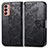 Custodia Portafoglio In Pelle Farfalla Cover con Supporto per Samsung Galaxy F13 4G Nero