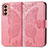 Custodia Portafoglio In Pelle Farfalla Cover con Supporto per Samsung Galaxy F13 4G Rosa Caldo