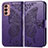 Custodia Portafoglio In Pelle Farfalla Cover con Supporto per Samsung Galaxy F13 4G Viola