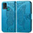 Custodia Portafoglio In Pelle Farfalla Cover con Supporto per Samsung Galaxy F41 Blu