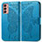 Custodia Portafoglio In Pelle Farfalla Cover con Supporto per Samsung Galaxy M13 4G Blu