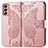 Custodia Portafoglio In Pelle Farfalla Cover con Supporto per Samsung Galaxy M13 4G Rosa