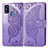 Custodia Portafoglio In Pelle Farfalla Cover con Supporto per Samsung Galaxy M21 Lavanda