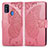 Custodia Portafoglio In Pelle Farfalla Cover con Supporto per Samsung Galaxy M21 Rosa Caldo