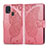 Custodia Portafoglio In Pelle Farfalla Cover con Supporto per Samsung Galaxy M21s Rosa Caldo