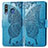 Custodia Portafoglio In Pelle Farfalla Cover con Supporto per Samsung Galaxy M30 Blu