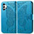 Custodia Portafoglio In Pelle Farfalla Cover con Supporto per Samsung Galaxy M32 5G Blu