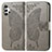 Custodia Portafoglio In Pelle Farfalla Cover con Supporto per Samsung Galaxy M32 5G Grigio