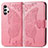 Custodia Portafoglio In Pelle Farfalla Cover con Supporto per Samsung Galaxy M32 5G Rosa Caldo