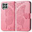 Custodia Portafoglio In Pelle Farfalla Cover con Supporto per Samsung Galaxy M33 5G Rosa Caldo