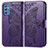 Custodia Portafoglio In Pelle Farfalla Cover con Supporto per Samsung Galaxy M52 5G Viola