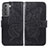 Custodia Portafoglio In Pelle Farfalla Cover con Supporto per Samsung Galaxy S21 5G Nero