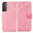 Custodia Portafoglio In Pelle Farfalla Cover con Supporto per Samsung Galaxy S21 Plus 5G Rosa Caldo