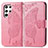 Custodia Portafoglio In Pelle Farfalla Cover con Supporto per Samsung Galaxy S21 Ultra 5G Rosa Caldo