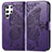 Custodia Portafoglio In Pelle Farfalla Cover con Supporto per Samsung Galaxy S21 Ultra 5G Viola