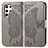 Custodia Portafoglio In Pelle Farfalla Cover con Supporto per Samsung Galaxy S22 Ultra 5G Grigio