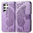 Custodia Portafoglio In Pelle Farfalla Cover con Supporto per Samsung Galaxy S22 Ultra 5G Lavanda