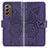 Custodia Portafoglio In Pelle Farfalla Cover con Supporto per Samsung Galaxy Z Fold2 5G Viola