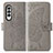 Custodia Portafoglio In Pelle Farfalla Cover con Supporto per Samsung Galaxy Z Fold3 5G Grigio