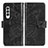 Custodia Portafoglio In Pelle Farfalla Cover con Supporto per Samsung Galaxy Z Fold3 5G Nero