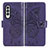 Custodia Portafoglio In Pelle Farfalla Cover con Supporto per Samsung Galaxy Z Fold3 5G Viola