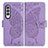 Custodia Portafoglio In Pelle Farfalla Cover con Supporto per Samsung Galaxy Z Fold4 5G Lavanda