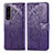 Custodia Portafoglio In Pelle Farfalla Cover con Supporto per Sony Xperia 1 III Viola