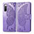 Custodia Portafoglio In Pelle Farfalla Cover con Supporto per Sony Xperia 10 II Lavanda