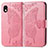 Custodia Portafoglio In Pelle Farfalla Cover con Supporto per Sony Xperia Ace III Rosa Caldo