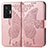 Custodia Portafoglio In Pelle Farfalla Cover con Supporto per Vivo X70 Pro 5G Rosa