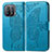 Custodia Portafoglio In Pelle Farfalla Cover con Supporto per Xiaomi Mi 11 Pro 5G Blu
