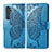 Custodia Portafoglio In Pelle Farfalla Cover con Supporto per Xiaomi Mi Note 10 Lite Blu