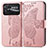 Custodia Portafoglio In Pelle Farfalla Cover con Supporto per Xiaomi Poco C40 Rosa