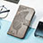 Custodia Portafoglio In Pelle Farfalla Cover con Supporto S01D per Samsung Galaxy M13 4G Grigio