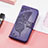 Custodia Portafoglio In Pelle Farfalla Cover con Supporto S01D per Samsung Galaxy M13 4G Viola