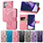 Custodia Portafoglio In Pelle Farfalla Cover con Supporto S01D per Samsung Galaxy S21 Ultra 5G