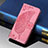 Custodia Portafoglio In Pelle Farfalla Cover con Supporto S01D per Samsung Galaxy S21 Ultra 5G Rosa Caldo