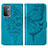 Custodia Portafoglio In Pelle Farfalla Cover con Supporto Y01B per Oppo A93 5G Blu