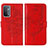 Custodia Portafoglio In Pelle Farfalla Cover con Supporto Y01B per Oppo A93 5G Rosso