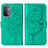 Custodia Portafoglio In Pelle Farfalla Cover con Supporto Y01B per Oppo A93 5G Verde