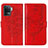 Custodia Portafoglio In Pelle Farfalla Cover con Supporto Y01B per Oppo A94 4G Rosso