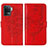 Custodia Portafoglio In Pelle Farfalla Cover con Supporto Y01B per Oppo F19 Pro Rosso