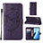 Custodia Portafoglio In Pelle Farfalla Cover con Supporto Y01B per Oppo F21 Pro 4G Viola