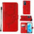 Custodia Portafoglio In Pelle Farfalla Cover con Supporto Y01B per Oppo K10 4G Rosso