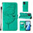 Custodia Portafoglio In Pelle Farfalla Cover con Supporto Y01B per Oppo Reno7 4G Verde